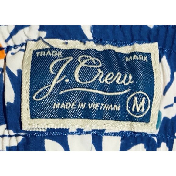 J Crew Swim Trunks Mens Medium Blue Floral Drawstring Waist Lined Beachy Summer - Picture 4 of 4